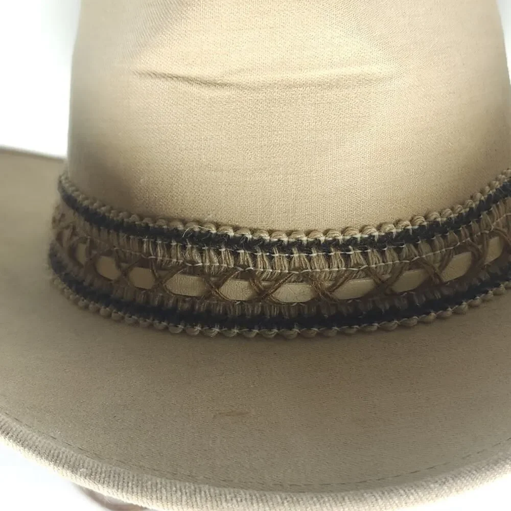 Resistol Vintage 7 1/8 Self Conforming Tan Beige Suede Felt Western Cowboy Hat